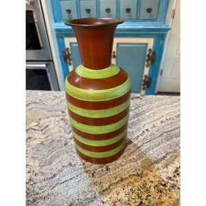 Unbranded Home Decor Vase, One Size, Brown and Green Striped